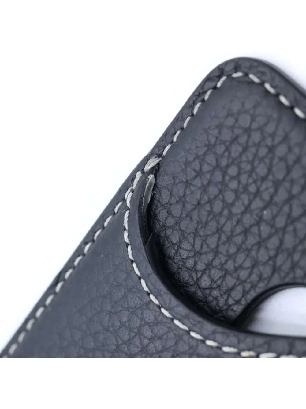 Dior Saddle Magnetic Card Holder Case Black Leather